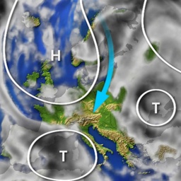 Das Beitragsbild des Dok 5 "Sonne, Wind oder Regen?" zeigt eine Wetterkarte der ARD-Tagesschau