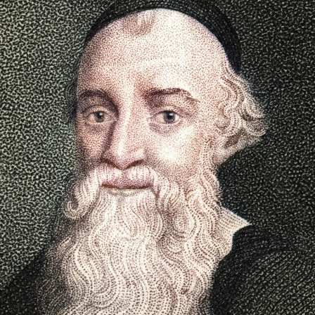 Ein Gemälde zeigt den niederländischen Religionsreformer Menno Simons (1496 - 1561)