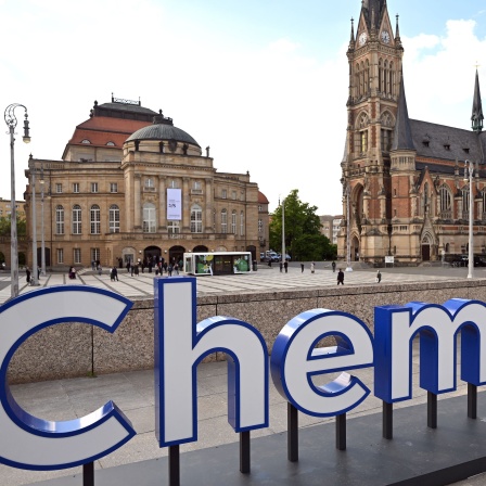 Blick auf das Opernhaus Chemnitz. 
