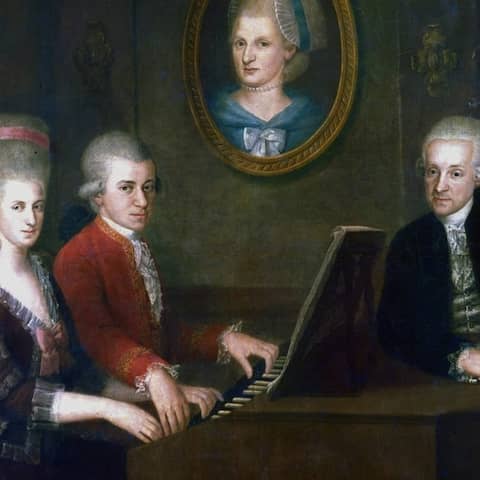 Die Familien Mozart, Leopold, Maria-Anna (Nannerl) und Wolfgang Amadaeus