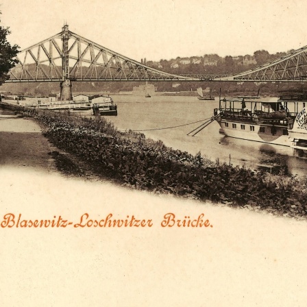 1898, Dresden, Blasewitz, Loschwitzer Brücke,