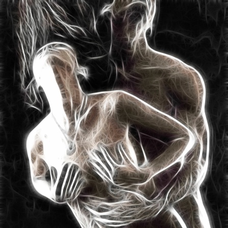 Abstrakte Darstellung einer Frau und eines Mannes beim Sex