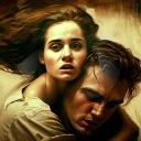 Illustration: Eine Frau und ein Mann umarmen sich mit leidendem Gesichtsausdruck. Die Zahl Zehn ist als Wasserzeichen im Hintergrund eingefügt.