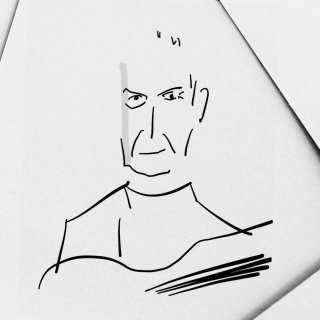 Zeichnung des Musikers Sting