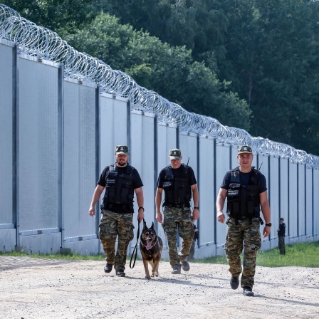 Grenzschützer an der Grenze zwischen Polen und Belarus 2022