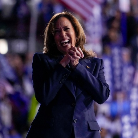 Die demokratische US-Präsidentschaftskandidatin und Vizepräsidentin Kamala Harris während der Democratic National Convention.