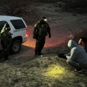 Polizisten an der Grenze Texas/USA 