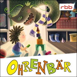Bunte Zeichnung: ein spielendes Kind im Kinderzimmer, ein Drache kommt lächelnd zur Tür rein (Quelle: rbb/OHRENBÄR/Daria Kuvakina)