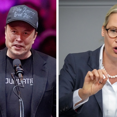 Collage: Elon Musk und Alice Weidel