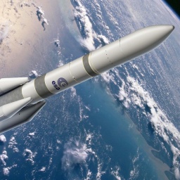 Das undatierte Handout der esa zeigt eine Computeranimation einer Ariane 6 Rakete. 