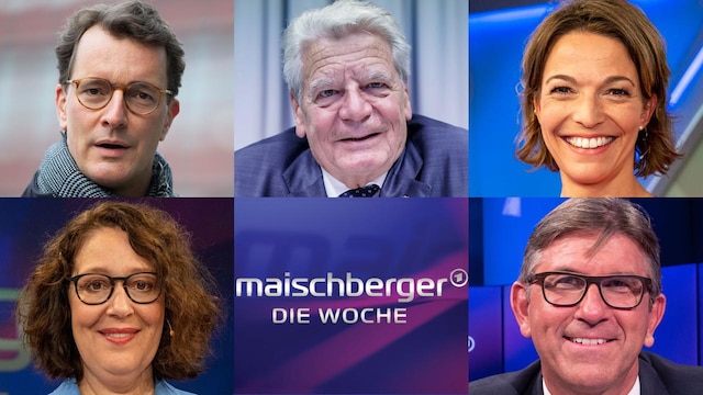 Die Gäste am 1. Dezember 2021: Hendrik Wüst, Joachim Gauck, Anna Planken (oben v.l.n.r.); Christina Berndt und Wolfram Weimer (unten v.l.n.r.)