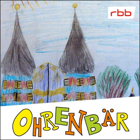 Bunte Kinderzeichnung: ein orientalisches Haus mit runden Türmen, dazwischen ein großes Tor (Quelle: rbb/OHRENBÄR/Bianca)