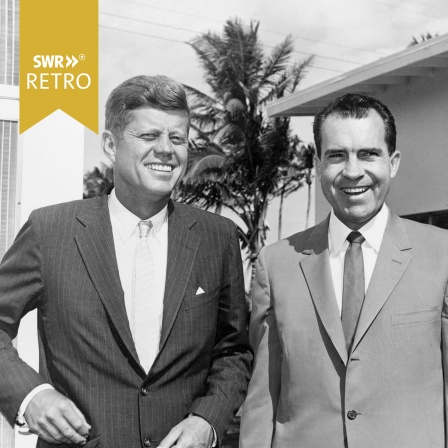 John F. Kennedy und Richard Nixon nebeneinander in Miami 14.11.1960