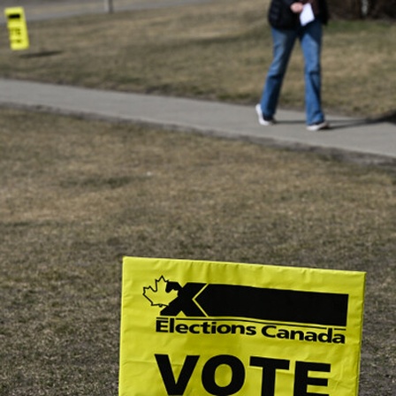 Szene vor einem Wahllokal am 20. April im kandischen Edmonton