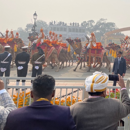 Kamelrennen beim Republic Day Parade in Indien 