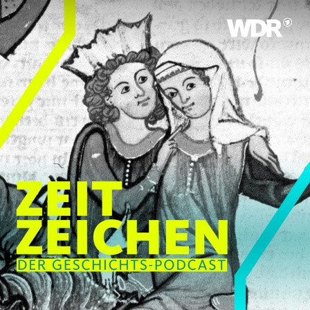 Mittelalter-Symbol-Bild: Wernher von Teufen mit seiner Dame auf der Falkenbeize (urkundlich im 13. Jahrhundert)