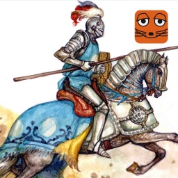 Zeichnung: Ein  Ritter auf seinem Pferd.