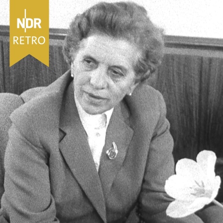 Die Ministerin Lena Ohnesorge im Gespräch, 1960.