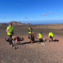 Stromerzeugung im vulkanischen Gebiet der Insel Lanzarote