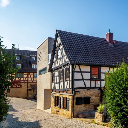 Blick auf das Tobias Mayer Museum und das Geburtshaus des Naturwissenschaftlers in Marbach am Neckar