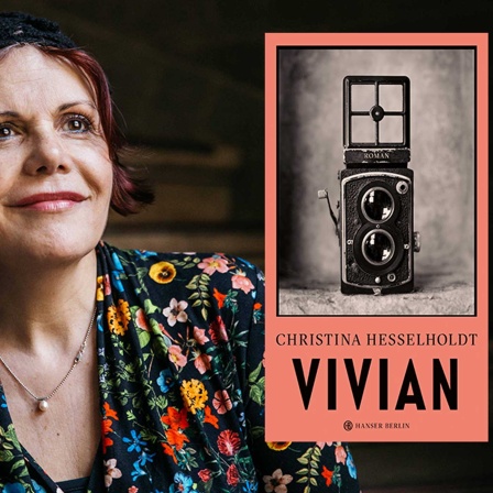 Christina Hesselholdt und ihr Buch "Vivien" (Bild: Nadine Kunath / Verlag Hanser Berlin)
