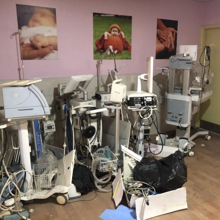 Ein Blick in das durch eine israelische Rakete zerstörte Kamal Adwan Krankenhaus.
