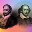 Eine Montage mit zwei Kupferstich-Portraits von Miguel de Cervantes und William Shakespeare. 