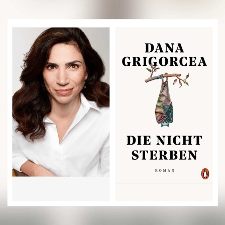 Dana Grigorcea und das Cover ihres Romans &#034;Die nicht sterben&#034;
