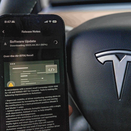 Tesla-Lenkrad und App für den Autopiloten