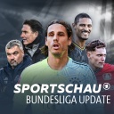 Grafik des Sportschau-Bundesliga Podcasts: Thomas Reis (v. l.), Bruno Labbadia, Yann Sommer, Sébastien Haller, Florian Wirtz