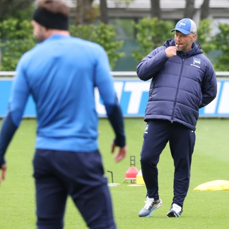 Cheftrainer Pal Dardai beim Training von Hertha BSC Berlin