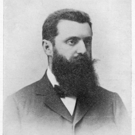 Theodor Herzl (1860-1904) im Porträt auf einer Postkarte