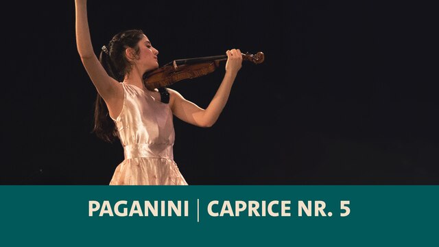 Teaserbild: Die Geigerin María Dueñas spielt die Caprice No.5 von Niccolo Paganini