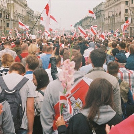 Demonstration gegen Lukaschenko in Minsk, Belarus.