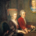 Wolfgang Amadeus Mozart mit seiner Schwester Nannerl