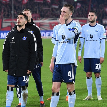 Enttäuschte Spieler des Hamburger SV