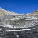 Abdeckung der Eisgrotte am Rhonegletscher
