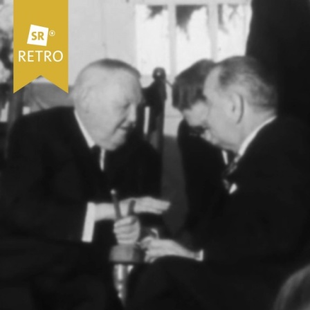 Ludwig Erhard und Lyndon B. Johnson im Gespräch