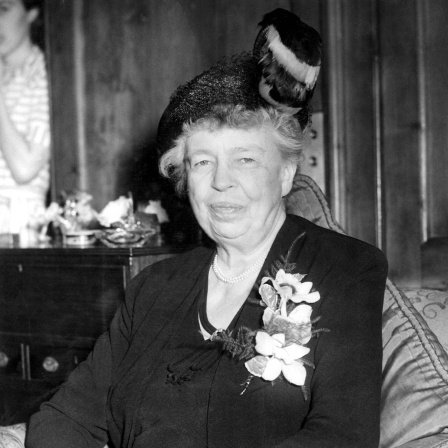 Eleanor Roosevelt, Witwe des US-Präsidenten Franklin D. Roosevelt, am 30. Juni 1950 in London