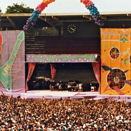 Auftritt der Band BAP beim Rolling-Stones-Konzert in Köln am 05.07.1982