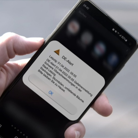 Warnmeldung auf einem Smartphone