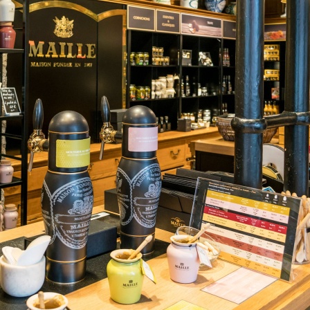 Maille Senf Delikatessengeschäft, Dijon, Burgund, Frankreich