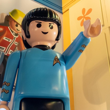 Eine Playmobil-Figur stellt Mr. Spock aus "Raumschiff Enterprise" nach