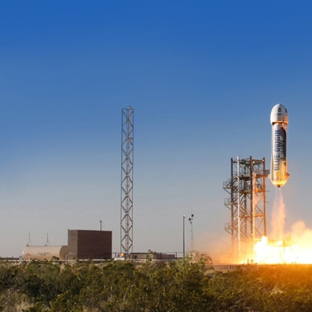 Start der Blue Origin Rakete "New Shepard" des Amazon-Chefs Jeff Besoz