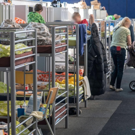 Flüchtlingsunterkunft in der Turnhalle des Gymnasiums Kirchseeon, Geflüchtete aus der Ukraine