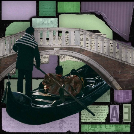 Eine Brücke und eine Gondel in Venedig.