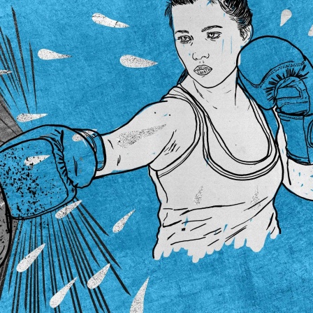 Illustration: Zwei Boxhandschuhe treffen im Boxkampf aufeinander