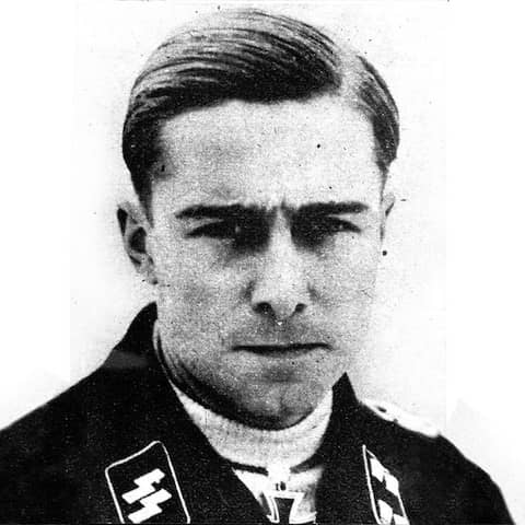 Joachim Peiper, Mitglied der Waffen-SS und Adjutant von Heinrich Himmler