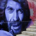Ein Wandbild in Barcelona zum Gedenken an den verstorbenen Flamenco-Sänger Camarón de la Isla.