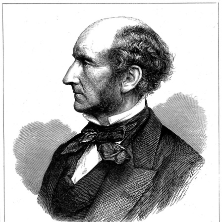 Porträt des britischen Sozialreformers und Philosophen John Stuart Mill (1806-1873) 